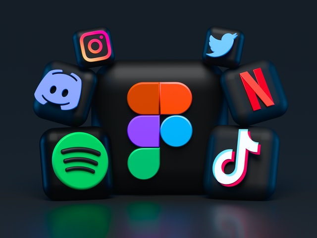 Social Media Icons on Rubber Blocks